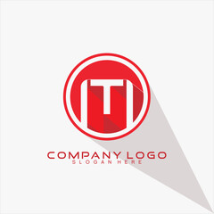 Abstract MT letter design logo vector in circle.