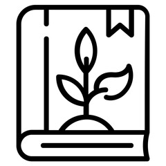 A botany book line icon design 