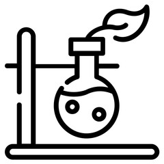 An icon of chemical reaction line design 