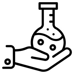 An icon of chemical reaction line design 