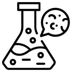 An icon of chemical reaction line design 