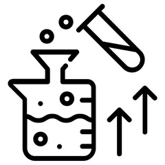 An icon of chemical reaction line design 