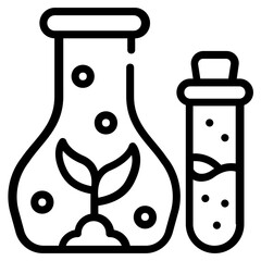 Botanical research icon in linear style 