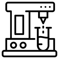 A handy linear icon of robotic lab 