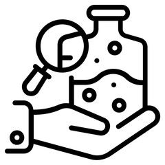 An icon of chemical reaction line design 