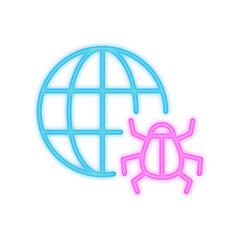 Obraz premium computer bug neon icon