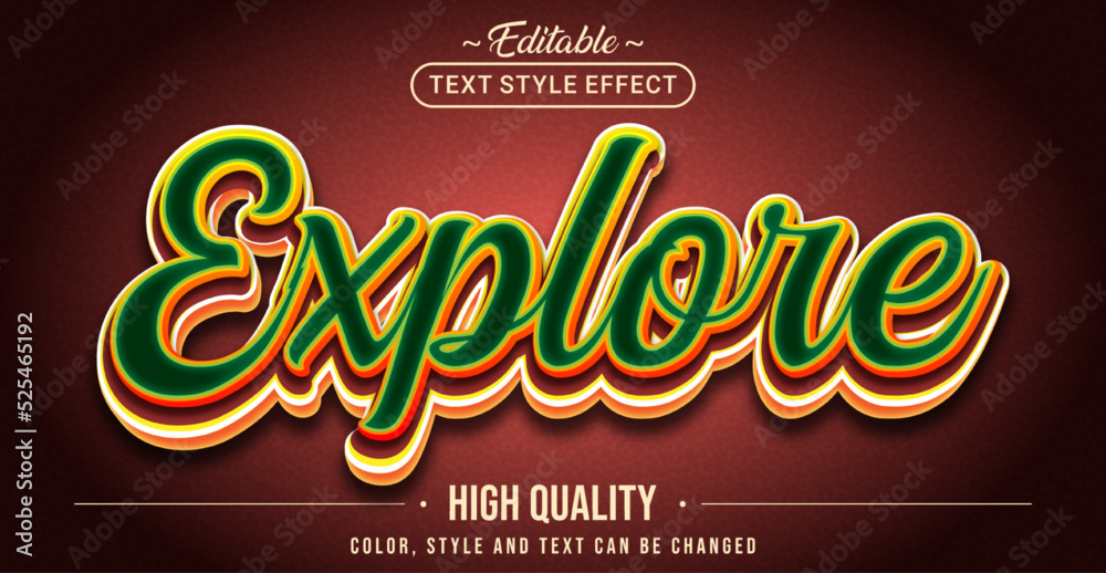 Poster Editable text style effect - Explore text style theme.