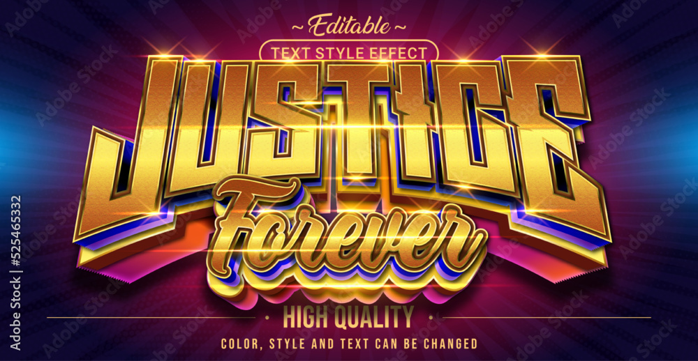 Aufkleber Editable text style effect - Justice Forever text style theme.