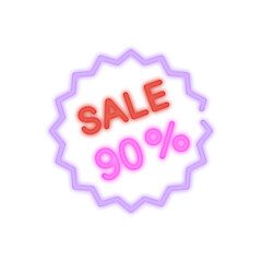 sale badge neon