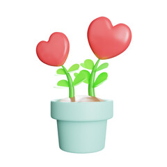 love plant 3d icon illustration