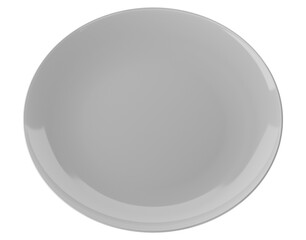 Set of white plate isolated on alpha background 3D Render