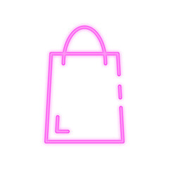 shopping bag neon icon