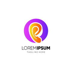 Letter O Human Ear Logo Design Vector Icon Graphic Emblem Illustration 