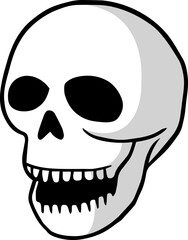 Human skull. Design for Halloween poster, t-shirt, card, banner, sign. Vector illustration.