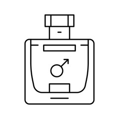 man fragrance bottle perfume line icon vector illustration