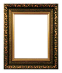 Antique gold frame isolated on the white background