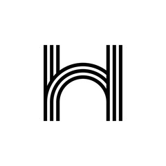 modern letter H monogram logo design