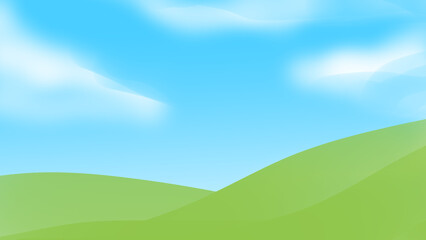illustration of landscape background. Suitable for dekstop, web, banner, poster, cover, presentation, etc. background copy space area