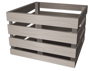 Realistic wooden crate isolated