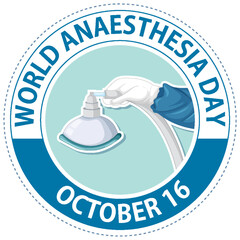 World Anaesthesia Day Logo Concept - obrazy, fototapety, plakaty