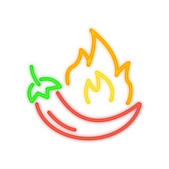 chili pepper neon icon