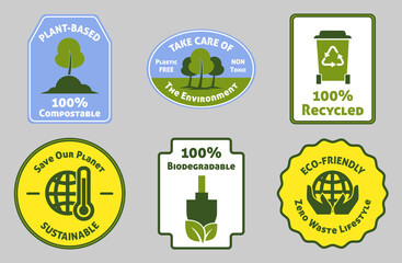 Sticker set design for natural eco friendly product