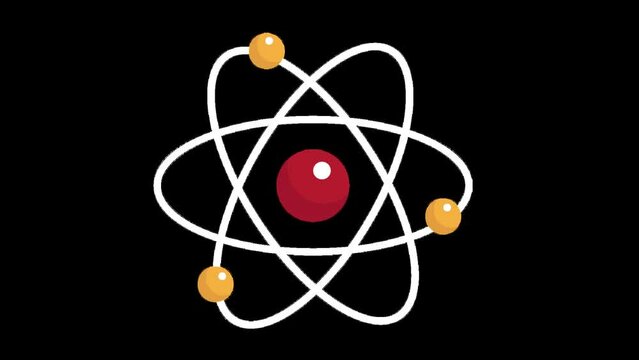 Animated atoms designed in flat icon style.