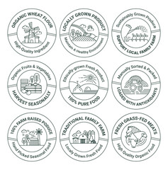 Sticker tag set for organic locally grown product