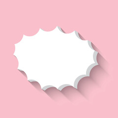 White paper speech bubble on pink background