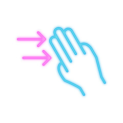 3 finger slide neon icon