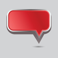 Abstract Vector 3D Red And Grey Speech Bubble