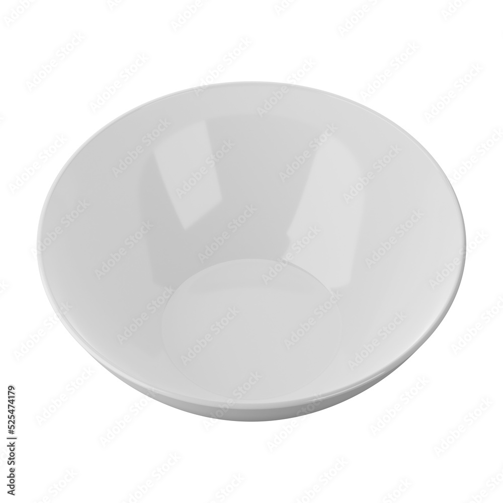 Fototapete white bowl isolated on alpha background 3d rendering