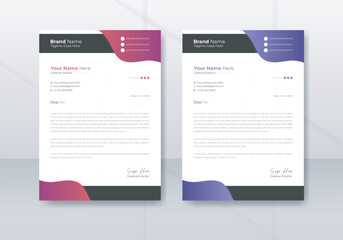 Best business letterhead template for professional use. set to print with vector and illustration.