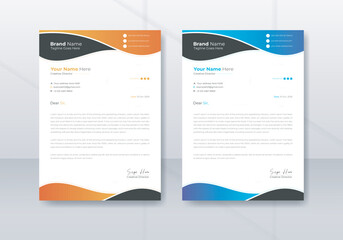 Modern Creative & Clean business style letterhead template for professional use. set to print with vector and illustration.