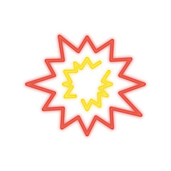 bomb explosion neon icon
