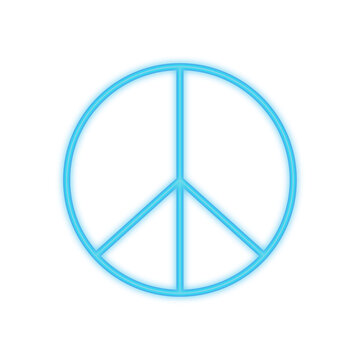 peace sign neon icon