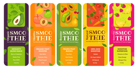 Packaging label design set for smoothie drink