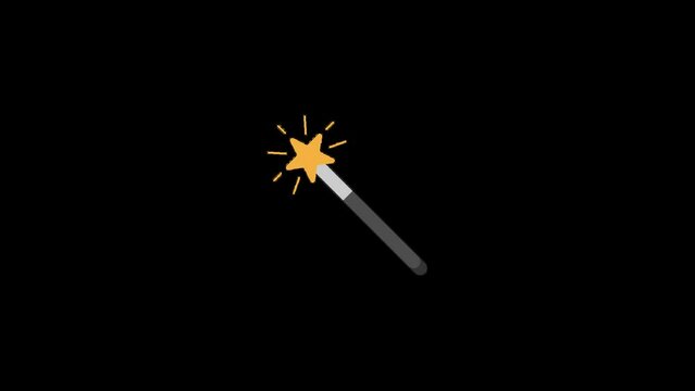 Animated magic wand tool icon created in flat design style.