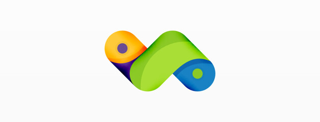 Creative geometric wallpaper. Round arrow shape minimal geometric background. Techno business template for wallpaper, banner, background or landing