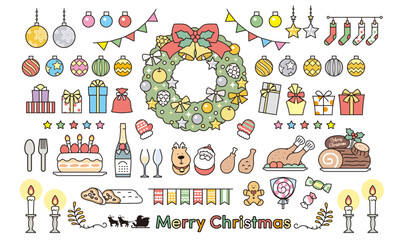 クリスマス　アイコン　イラストセット