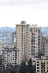 Aerial City Urban Buildings Skyline Daytime Clear city streets 