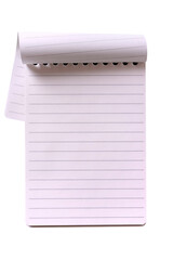 Spiral notepad lined paper open isolated note book transparent background photo PNG file