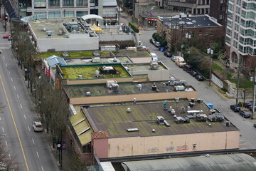 Aerial City Urban Buildings Skyline Daytime Clear city streets 