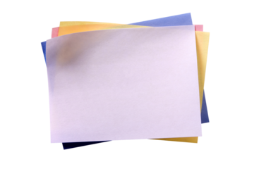 Several sticky post it note white oblong different colors isolated transparent background photo PNG file