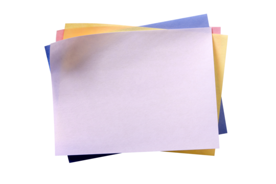 Several sticky post it note white oblong different colors isolated transparent background photo PNG file