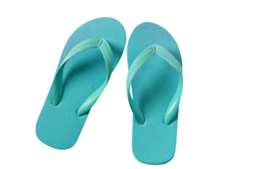 Turquoise blue flip flops flipflops beach sandals isolated transparent background photo PNG file