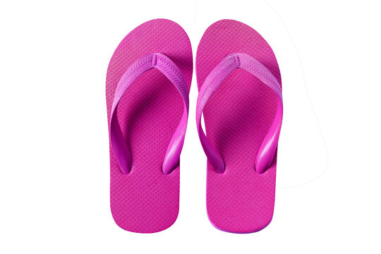 Pink flip flops beach sandals isolated pair two transparent background photo PNG file
