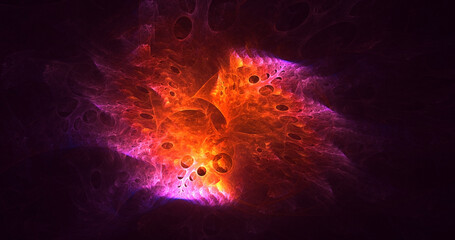 3D rendering abstract colorful fractal light background