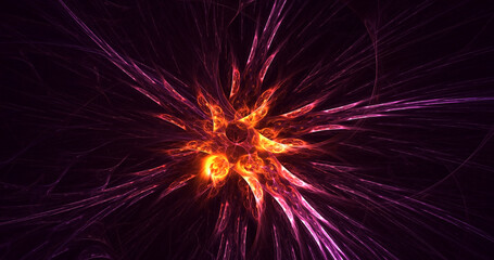 Fototapeta premium 3D rendering abstract multicolor fractal light background