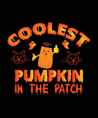 the coolest pumpkin in the patch t-shirt design